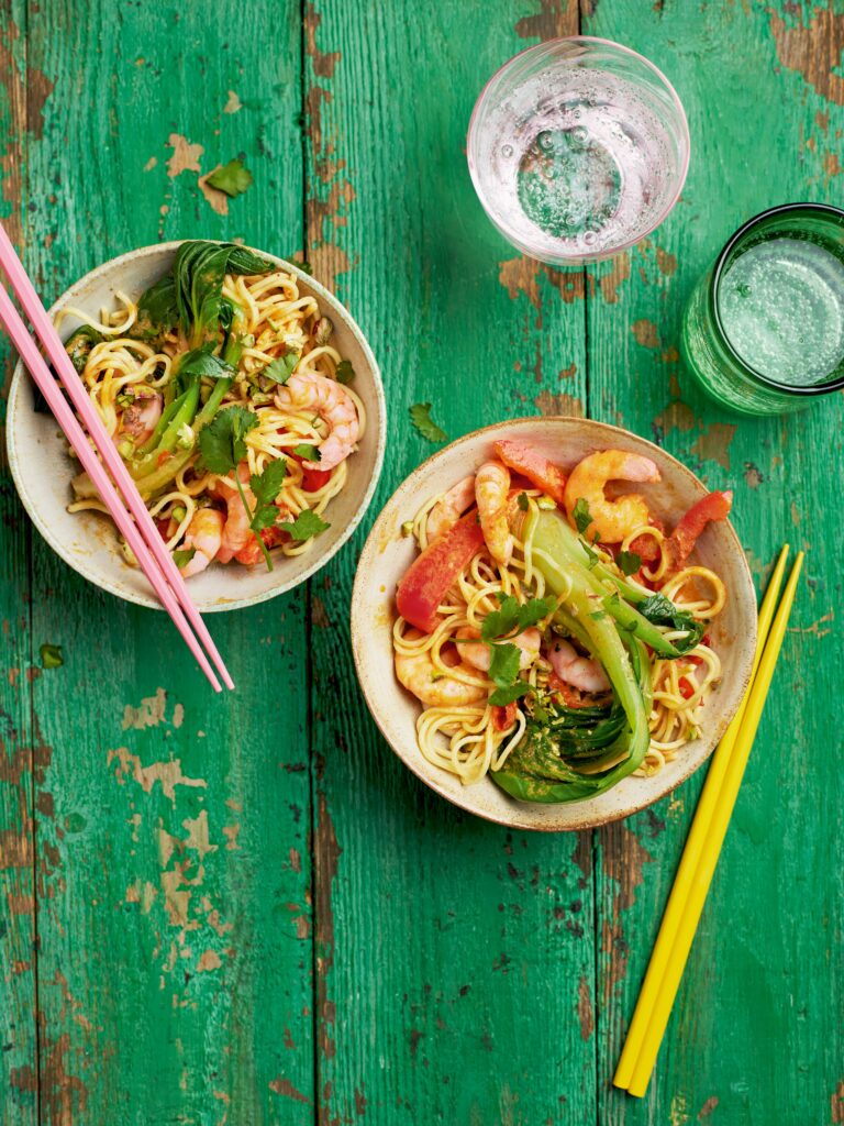red Thai prawn noodles